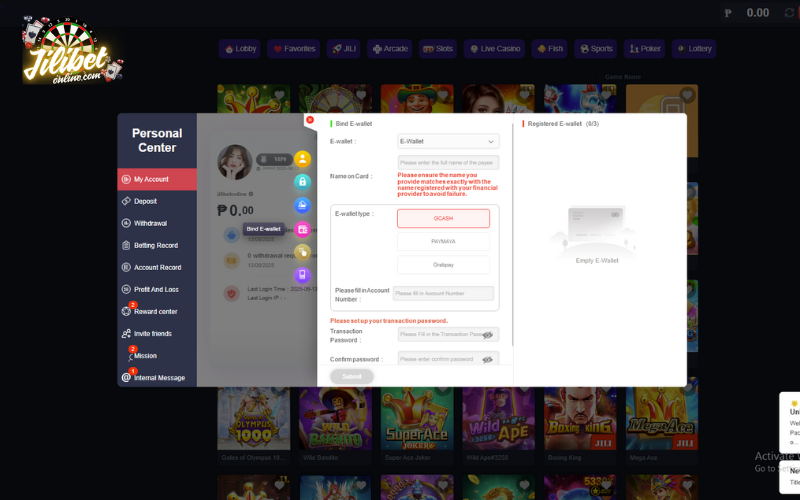 How to Sign In 76 update-e-wallet-information