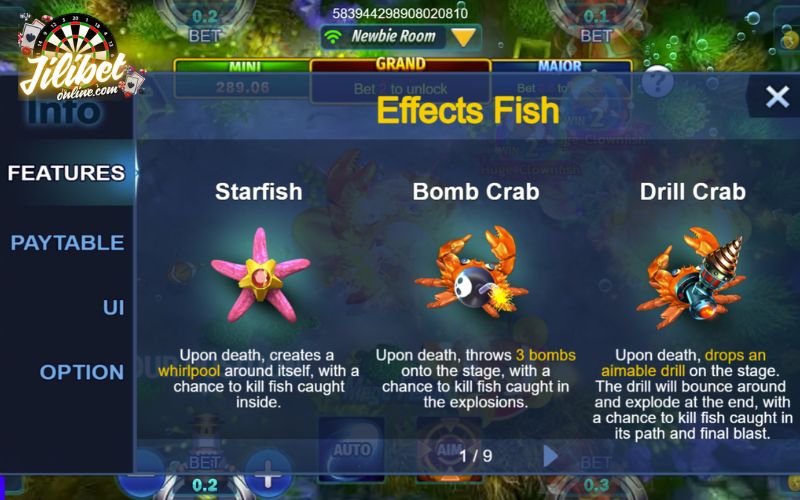 Effects Fish with powerful skills for bigger wins