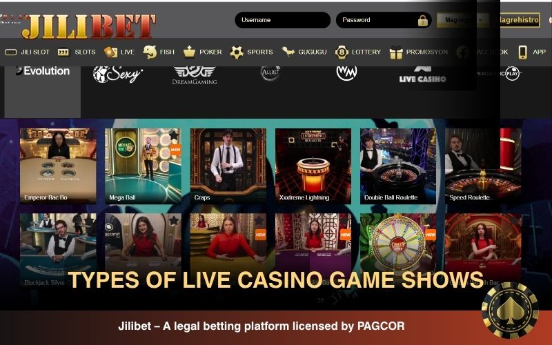 Explore Live Game Show Types at Jilibet