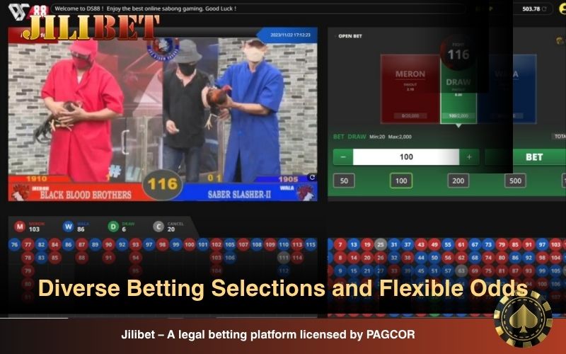 Flexible betting options on DS88 Sabong