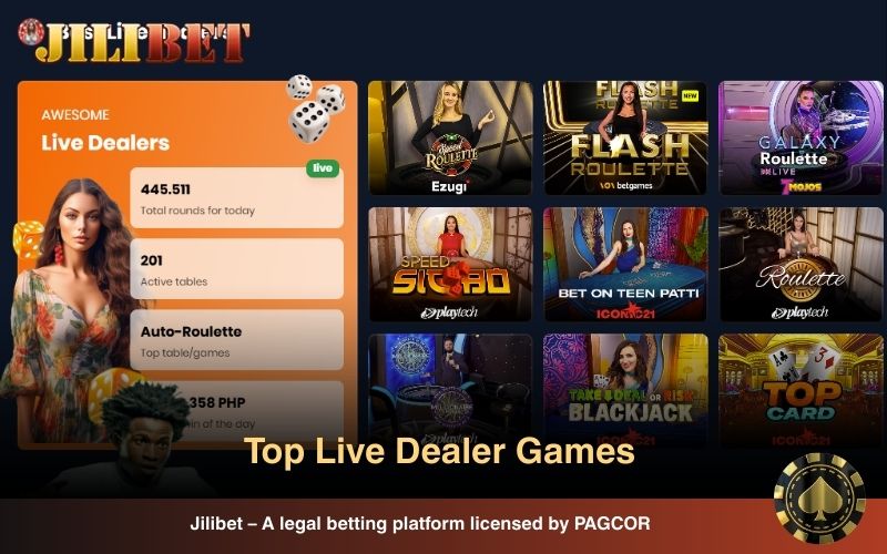 Live dealer tables with real interaction