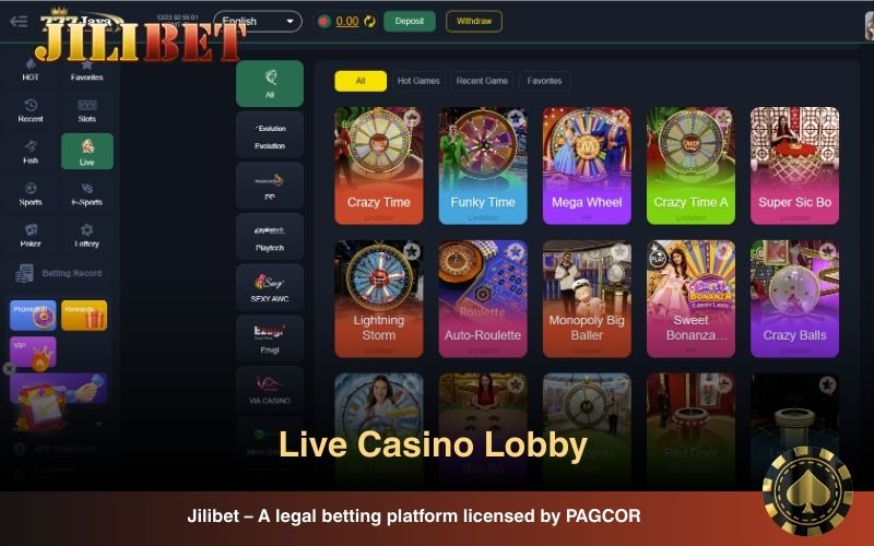 Real dealers, live tables, instant interaction