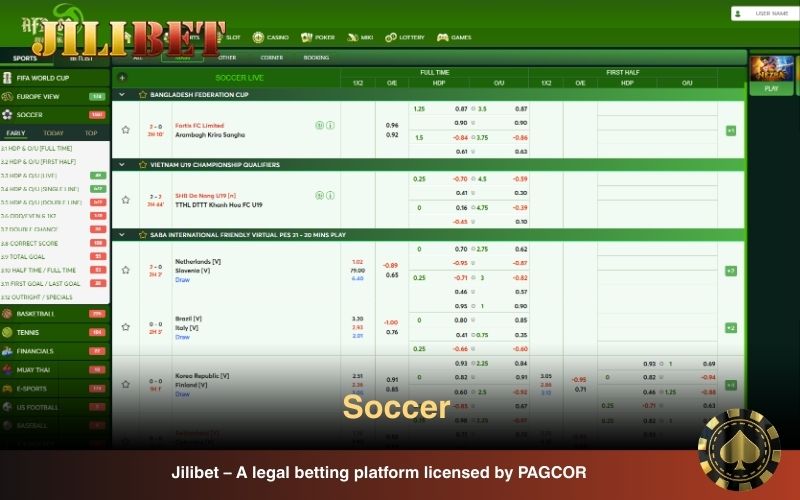 The provider covers over thousand live soccer matches