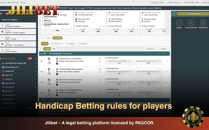 Handicap betting is used to level the playing field 