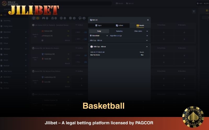 Users can access standard markets at Jolly Sports