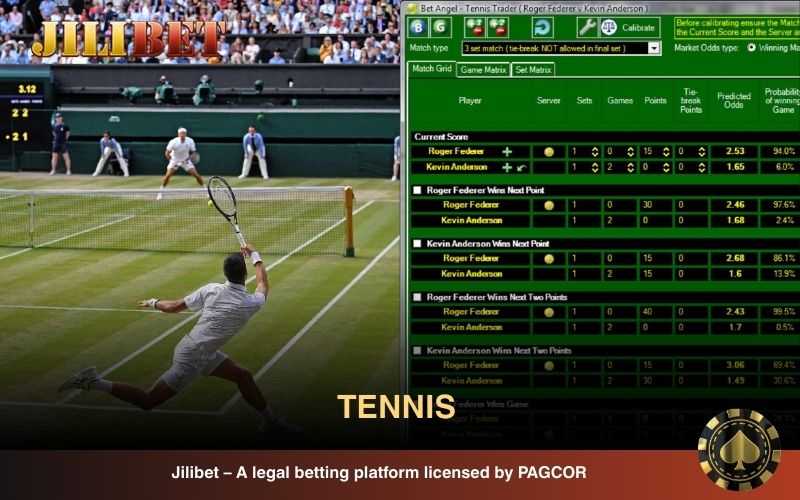 The platform excels in point-by-point live betting for tennis