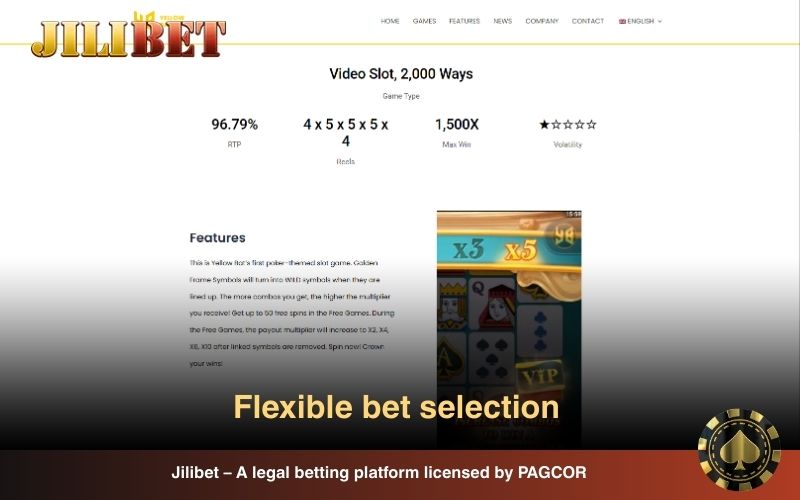 Flexible bet selection helps maintain balance during play